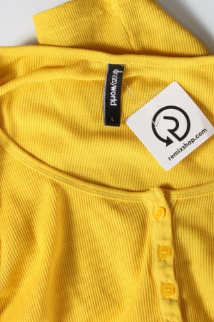 Γυναικεία μπλούζα Crazy World, Μέγεθος L, Χρώμα Κίτρινο, Τιμή 15,46 €
