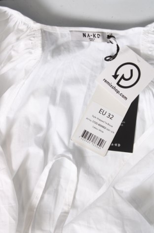 Дамска блуза NA-KD, Размер XXS, Цвят Бял, Цена 37,41 лв.