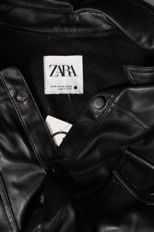 Дамска кожена риза Zara, Размер XL, Цвят Черен, Цена 27,00 лв.