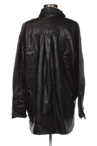 Дамска кожена риза Zara, Размер XL, Цвят Черен, Цена 27,00 лв.