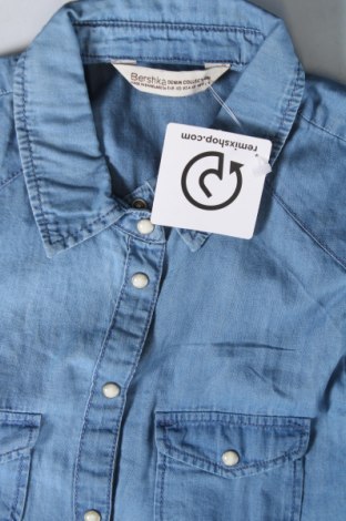 Γυναικείο πουκάμισο Bershka, Μέγεθος XS, Χρώμα Μπλέ, Τιμή 12,83 €
