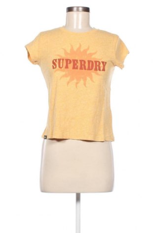 Γυναικείο t-shirt Superdry, Μέγεθος S, Χρώμα Κίτρινο, Τιμή 12,37 €