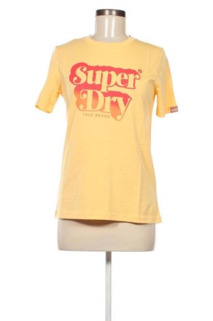 Γυναικείο t-shirt Superdry, Μέγεθος XS, Χρώμα Κίτρινο, Τιμή 20,62 €