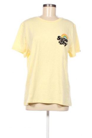 Γυναικείο t-shirt Superdry, Μέγεθος XL, Χρώμα Κίτρινο, Τιμή 20,62 €