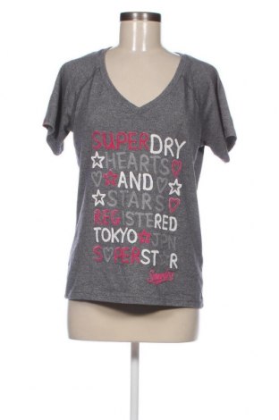 Damen T-Shirt Superdry, Größe L, Farbe Grau, Preis 5,53 €