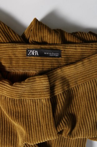 Pantaloni de velvet de femei Zara, Mărime XS, Culoare Verde, Preț 26,65 Lei
