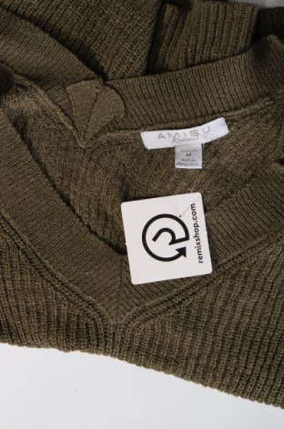 Дамски пуловер Amisu, Размер M, Цвят Зелен, Цена 5,51 лв.