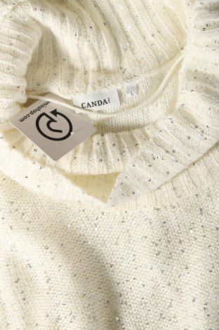 Дамски пуловер Canda, Размер L, Цвят Бял, Цена 9,57 лв.