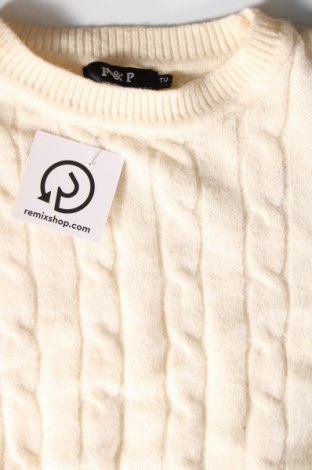 Дамски пуловер F&P, Размер M, Цвят Екрю, Цена 9,02 лв.
