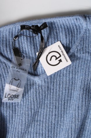 Дамски пуловер In Linea, Размер L, Цвят Син, Цена 17,67 лв.