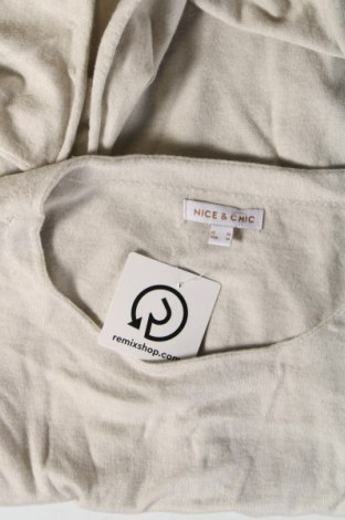Дамски пуловер Nice & Chic, Размер M, Цвят Бежов, Цена 6,67 лв.