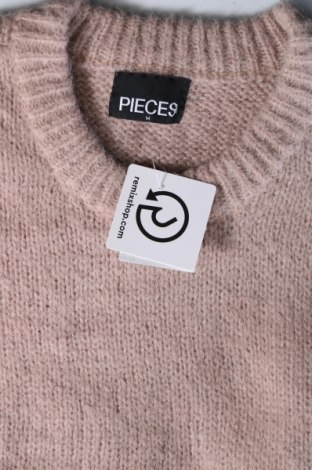 Дамски пуловер Pieces, Размер M, Цвят Бежов, Цена 7,29 лв.