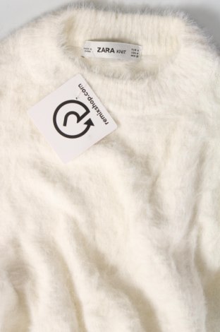Дамски пуловер Zara Knitwear, Размер M, Цвят Бял, Цена 10,80 лв.