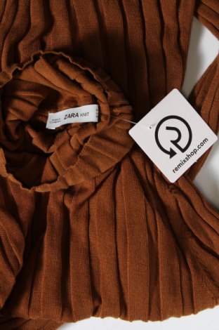 Дамски пуловер Zara Knitwear, Размер S, Цвят Кафяв, Цена 11,22 лв.
