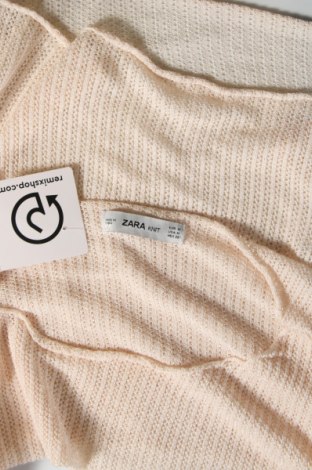 Pulover de femei Zara Knitwear, Mărime M, Culoare Bej, Preț 88,82 Lei