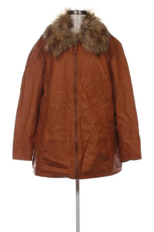 Дамско кожено яке, Размер 3XL, Цвят Оранжев, Цена 49,00 лв.