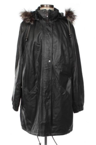 Дамско кожено яке, Размер XL, Цвят Черен, Цена 93,09 лв.