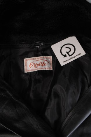 Γυναικείο δερμάτινο μπουφάν, Μέγεθος L, Χρώμα Μαύρο, Τιμή 23,17 €