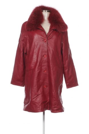 Дамско кожено яке, Размер M, Цвят Червен, Цена 101,65 лв.