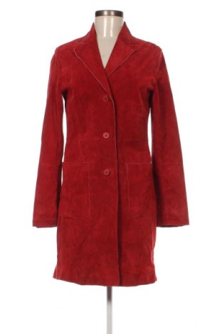 Дамско кожено яке H&M, Размер M, Цвят Червен, Цена 72,76 лв.