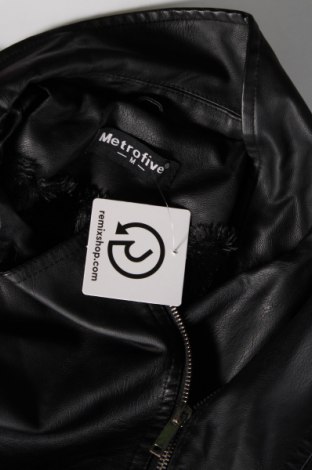Γυναικείο δερμάτινο μπουφάν Metrofive, Μέγεθος M, Χρώμα Μαύρο, Τιμή 27,84 €