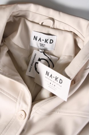 Γυναικείο δερμάτινο μπουφάν NA-KD, Μέγεθος S, Χρώμα Εκρού, Τιμή 27,61 €