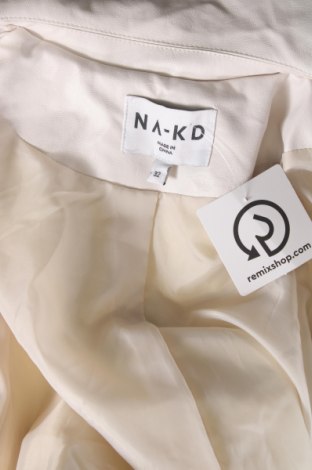 Γυναικείο δερμάτινο μπουφάν NA-KD, Μέγεθος XXS, Χρώμα Εκρού, Τιμή 13,12 €