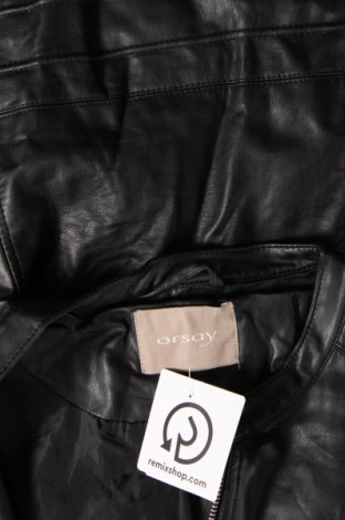 Γυναικείο δερμάτινο μπουφάν Orsay, Μέγεθος L, Χρώμα Μαύρο, Τιμή 13,03 €