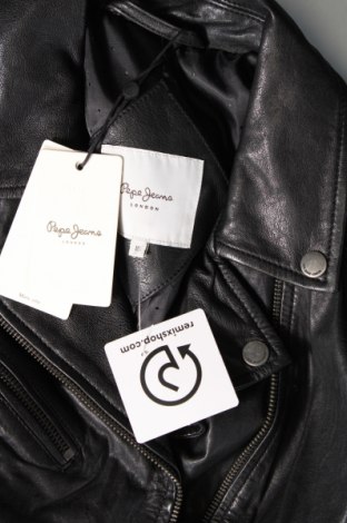 Γυναικείο δερμάτινο μπουφάν Pepe Jeans, Μέγεθος M, Χρώμα Μαύρο, Τιμή 94,64 €