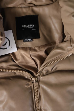 Dámska kožená bunda  Pull&Bear, Veľkosť L, Farba Béžová, Cena  23,06 €
