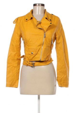 Γυναικείο δερμάτινο μπουφάν Tally Weijl, Μέγεθος M, Χρώμα Κίτρινο, Τιμή 25,76 €