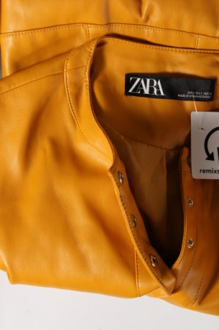 Γυναικείο δερμάτινο μπουφάν Zara, Μέγεθος S, Χρώμα Κίτρινο, Τιμή 20,97 €
