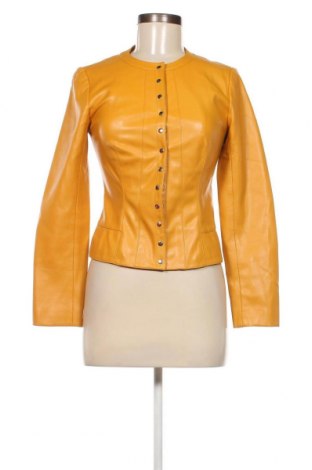 Дамско кожено яке Zara, Размер S, Цвят Жълт, Цена 41,00 лв.