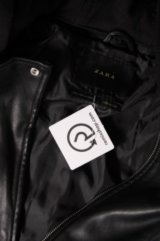Γυναικείο δερμάτινο μπουφάν Zara, Μέγεθος L, Χρώμα Μαύρο, Τιμή 25,36 €