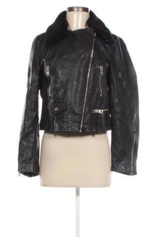 Γυναικείο δερμάτινο μπουφάν Zara, Μέγεθος L, Χρώμα Μαύρο, Τιμή 21,56 €