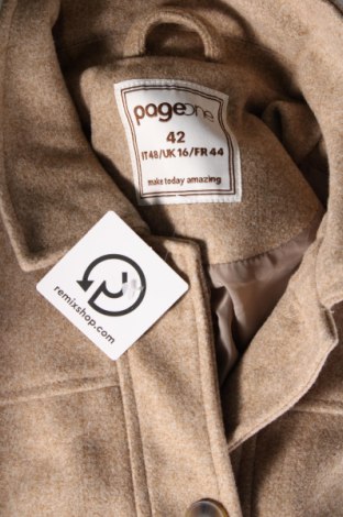 Γυναικείο παλτό Page One, Μέγεθος L, Χρώμα  Μπέζ, Τιμή 11,25 €