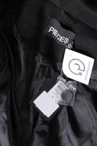 Γυναικείο παλτό Pieces, Μέγεθος M, Χρώμα Μαύρο, Τιμή 15,34 €