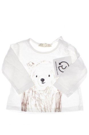 Детска блуза Zara, Размер 2-3m/ 56-62 см, Цвят Бял, Цена 7,80 лв.