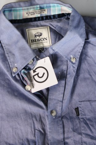 Мъжка риза Bison, Размер M, Цвят Син, Цена 34,00 лв.