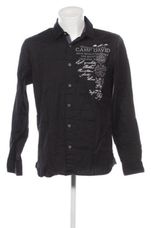 Ανδρικό πουκάμισο Camp David, Μέγεθος L, Χρώμα Μαύρο, Τιμή 33,00 €