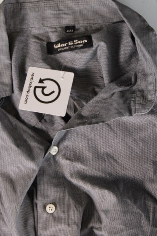 Ανδρικό πουκάμισο Tailor & Son, Μέγεθος L, Χρώμα Γκρί, Τιμή 7,18 €