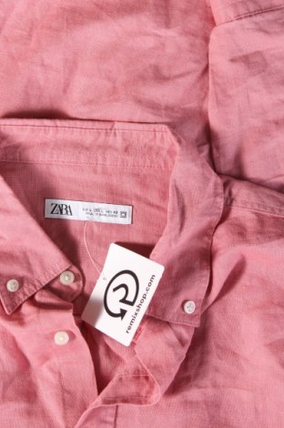 Мъжка риза Zara, Размер L, Цвят Розов, Цена 34,00 лв.