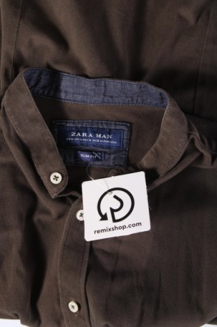 Herrenhemd Zara Man, Größe M, Farbe Grün, Preis € 15,70