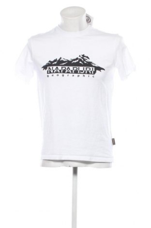 Herren T-Shirt Napapijri, Größe M, Farbe Weiß, Preis 37,11 €