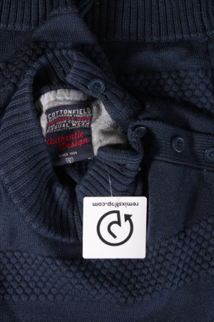 Ανδρικό πουλόβερ Cottonfield, Μέγεθος L, Χρώμα Μπλέ, Τιμή 17,94 €