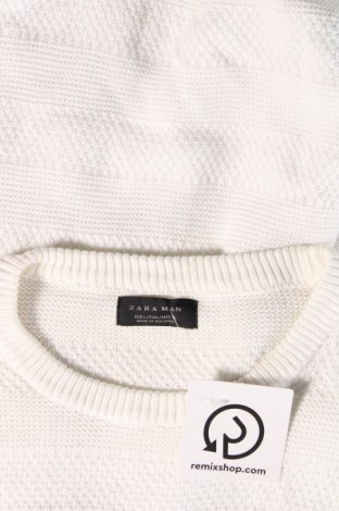 Мъжки пуловер Zara Man, Размер L, Цвят Бял, Цена 8,64 лв.