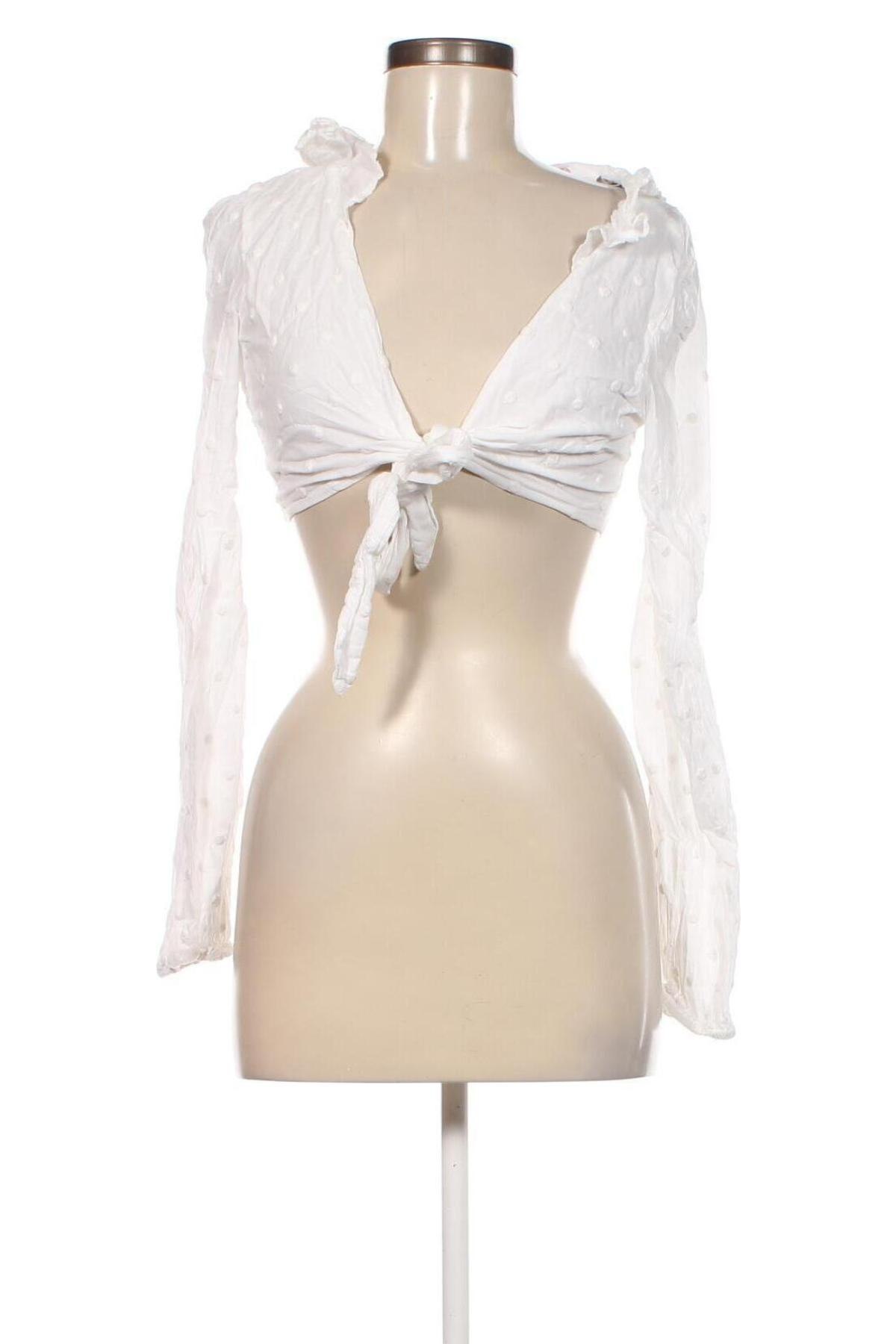 Дамска блуза Bershka, Размер M, Цвят Бял, Цена 7,23 лв.