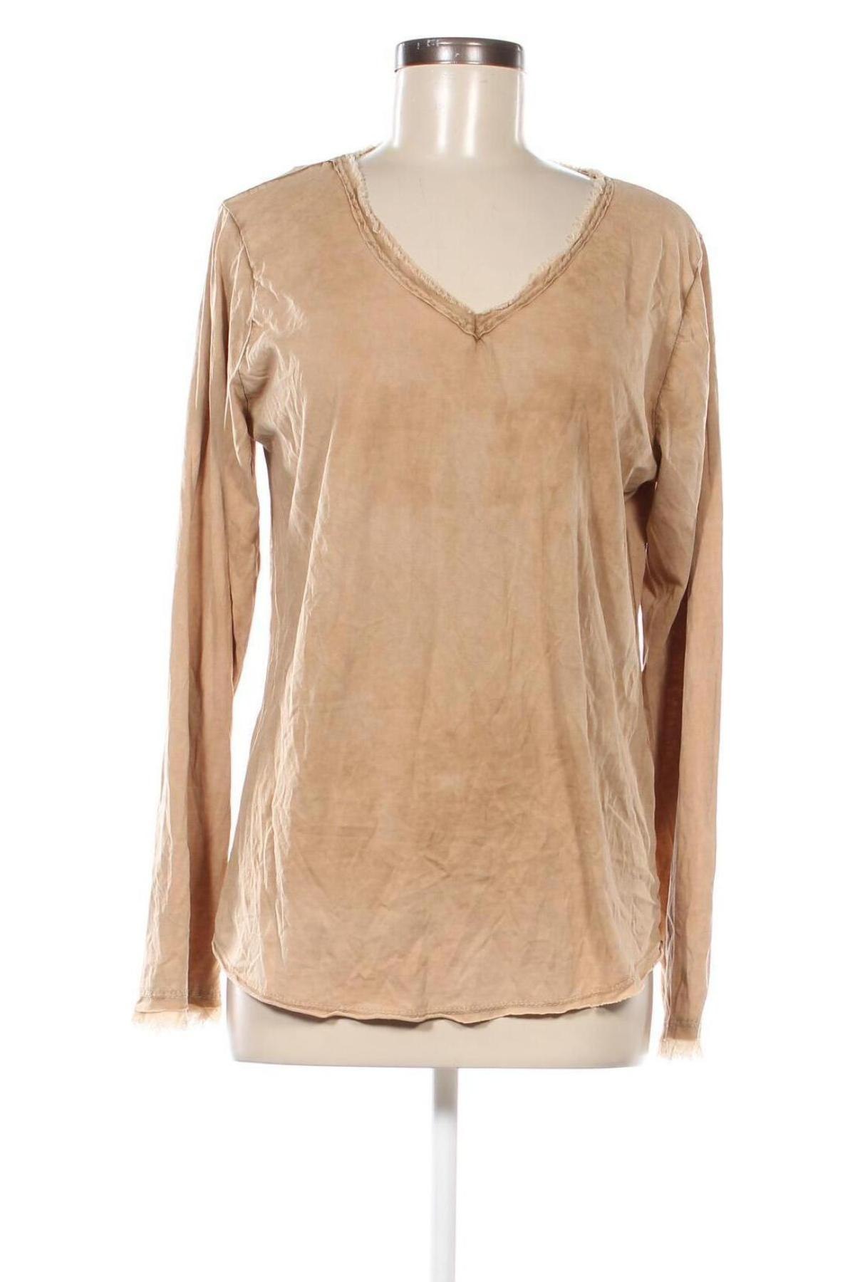 Γυναικεία μπλούζα Made In Italy, Μέγεθος M, Χρώμα  Μπέζ, Τιμή 11,75 €