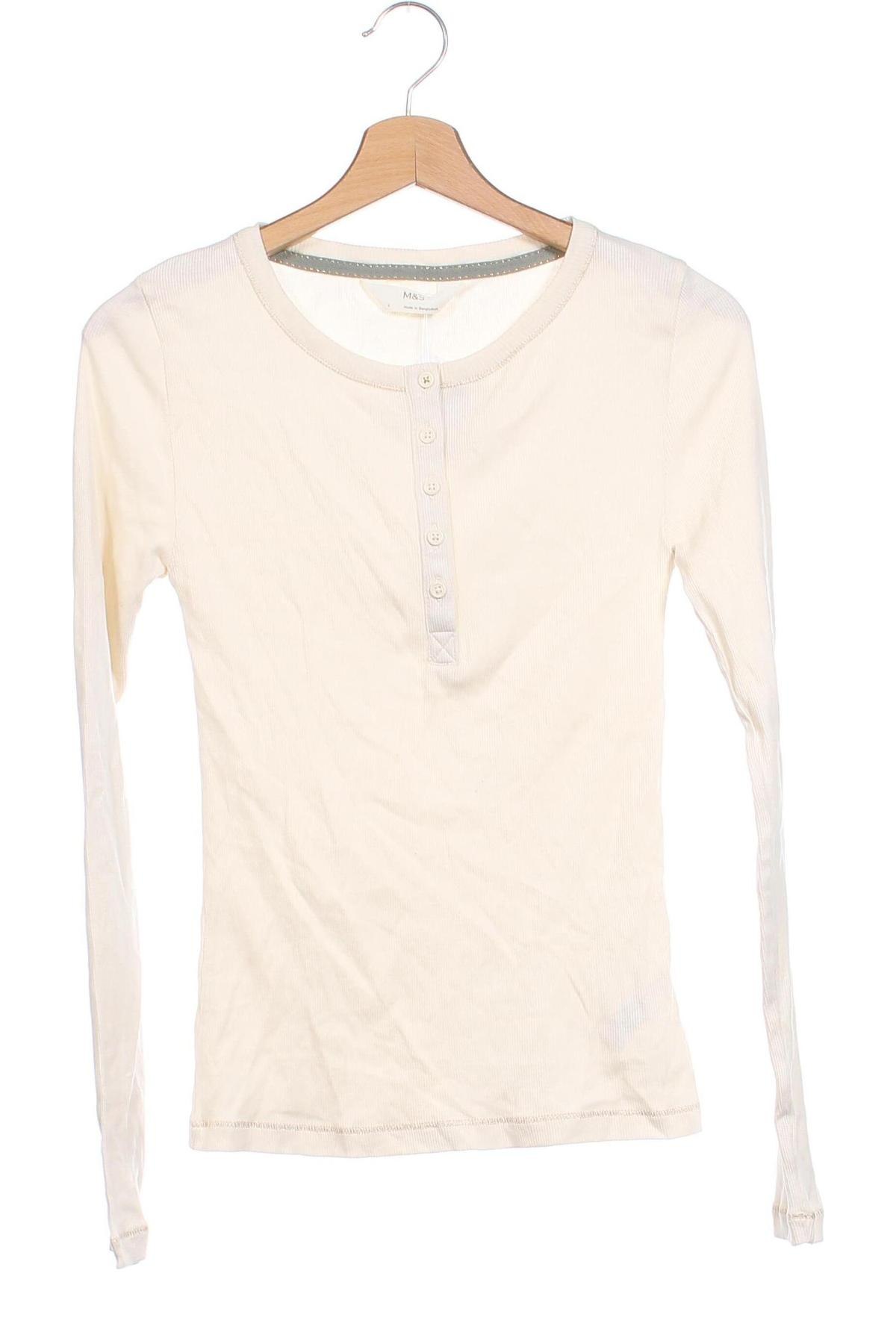 Γυναικεία μπλούζα Marks & Spencer, Μέγεθος XS, Χρώμα Εκρού, Τιμή 13,84 €