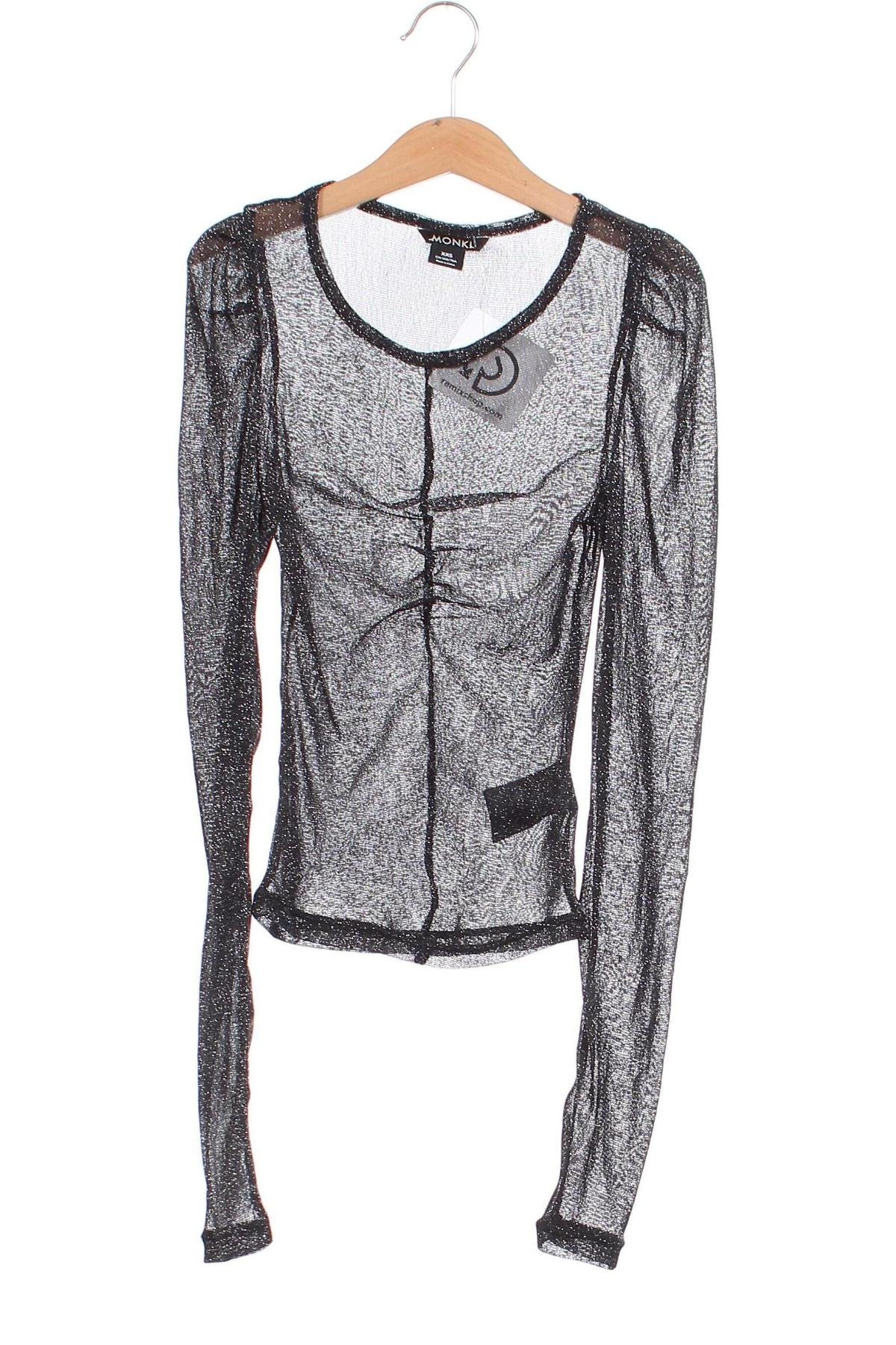 Γυναικεία μπλούζα Monki, Μέγεθος XXS, Χρώμα Ασημί, Τιμή 2,66 €